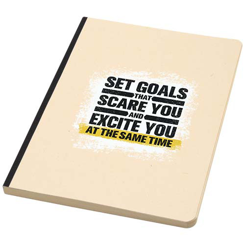 Liliana notatnik A5 z trzciny cukrowej z miękką okładką z RPET Czarny 10612590 (1)