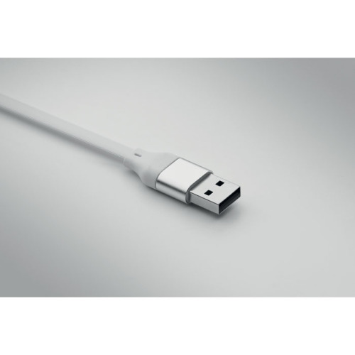 Brelok z kablami 60W z ABS z recyk Bialy MO2443-06 (3)