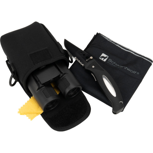Zestaw lornetka, bandana, nóż CROSSET Schwarzwolf Czarny F4800300SA303 (1)