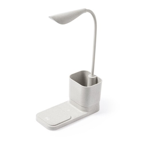 Lampka na biurko ze słomy pszenicznej, ładowarka bezprzewodowa 10W, stojak na telefon neutralny V8327-00 (3)