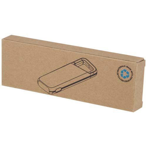 Alkes wodoodporny powerbank z karabińczykiem o pojemności 5000 mAh i mocy 12 W, wykonany z tworzyw sztucznych pochodzących z recyklingu Biały 12447001 (2)