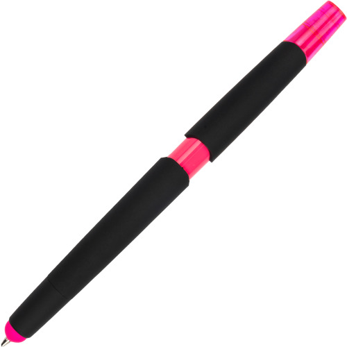 Długopis plastikowy z zakreślaczem touch pen EMMETT Różowy 1096511 (13)