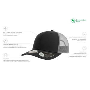 Czapka Trucker 5-Panel Poliester Recykling - Red & Red