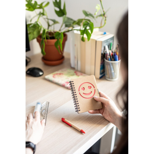 Notatnik ok. B7 "uśmiechnięta buzia" z długopisem | Dylan Czerwony V7247-05 (1)