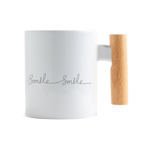 Kubek z drewnianym uchwytem / Mugoo Biały IP37071300 (8)