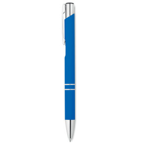 Długopis z gumowym wykończenie niebieski