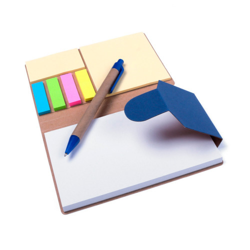 Zestaw do notatek, notatnik A6, karteczki samoprzylepne, długopis Granatowy V2842-04 (2)