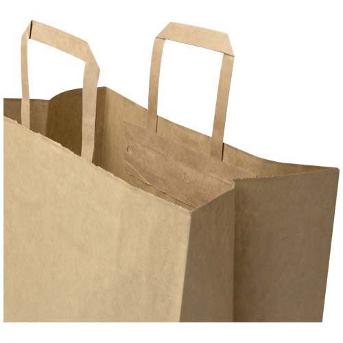 Kraft torba papierowa 80–90 g/m2 z płaskimi uchwytami — 32 x 17 x 39 cm Kraftowy brąz 1PQ01106 (3)