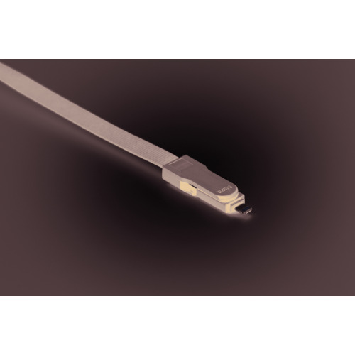 Smycz z kablem 3 w 1 Czarny MO9889-03 (7)