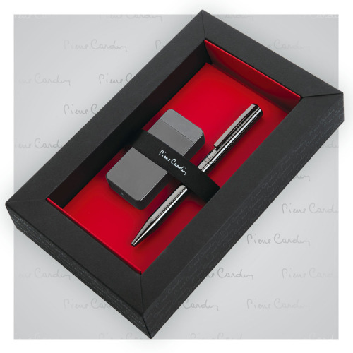 Zestaw upominkowy zapalniczka elektryczna i długopis ELECTRIC SET Pierre Cardin Grafitowy B3501300IP377 