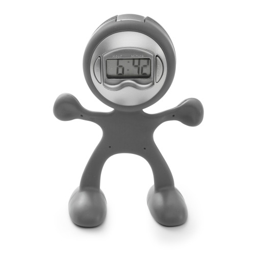 Zegar na biurko, klip do notatek Szary V3179-19 