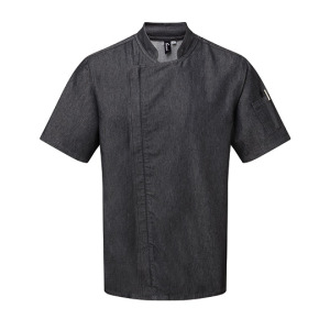 Kurtka Kucharska Krótki Rękaw Denim Bawełna Twill