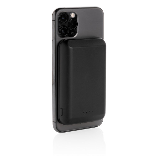 Magnetyczny, bezprzewodowy power bank 5000 mAh, 5W Czarny P322.281 (1)