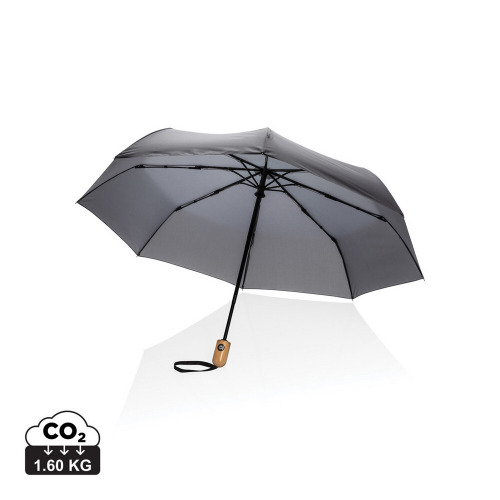 Bambusowy parasol automatyczny 21" AWARE™ RPET Szary P850.612 