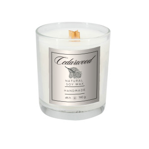 Świeca sojowa 190g Cedarwood Przeźroczysty