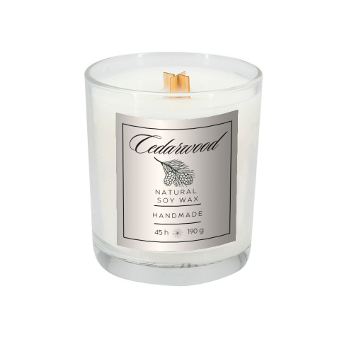 Świeca sojowa 190g Cedarwood Przeźroczysty PS0003 
