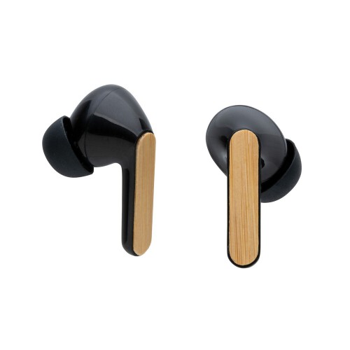 Douszne słuchawki bezprzewodowe TWS, plastik z recyklingu brązowy P329.939 (3)
