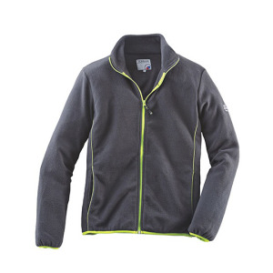 Kurtka Męska Polarowa Ze Stojka Lekka - Black & Lime