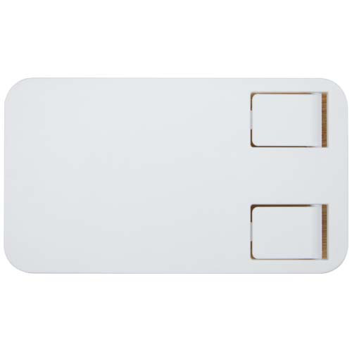 Alfirk składany stojak na telefon z tworzyw sztucznych pochodzących z recyklingu z elementami bambusowymi Biały 12446401 (2)