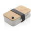 Pudełko śniadaniowe z bambusowym wieczkiem, PP z recyklingu biały P269.103  thumbnail