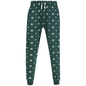 Spodnie Dresowe Unisex Bawełniane Platki Sniegu - Navy & White Stars