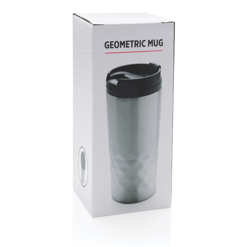 Geometryczny kubek termiczny 300 ml Srebrny P432.362 (8)
