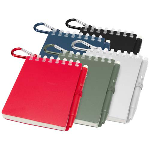 Lig Mini outdoorowy zestaw z notatnikiem w miękkiej okładce z tworzyw sztucznych pochodzących z recyklingu i długopisem (niebieski tusz) Czerwony 10705121 (7)