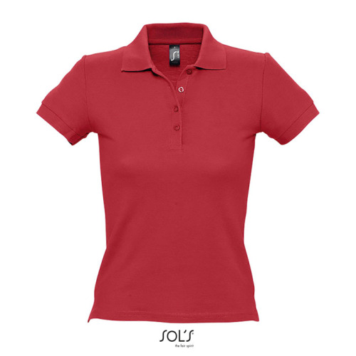PEOPLE Damskie POLO 210g Czerwony S11310-RD-L 