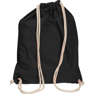 Worek sportowy bawełniany 140 g/m2 CARLSBAD Czarny