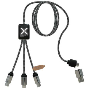 SCX.design C33 kabel do ładowania typu C o mocy 60 W z podwójnym podświetlanym logo Melanż czarny