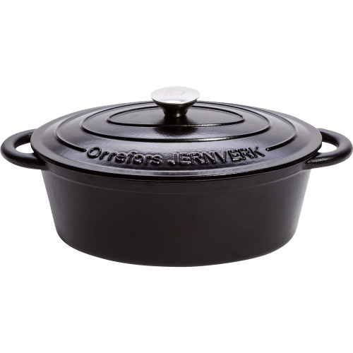 Orrefors Jernverk Emaliowana owalna patelnia żeliwna 3.5L Czarny LT54010-N0002 