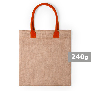 Torba z juty na zakupy, bawełniane uchwyty Pomarańczowy