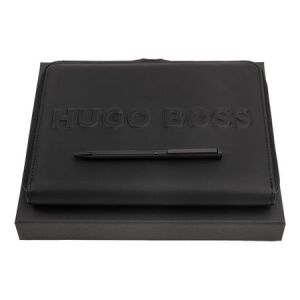 Zestaw upominkowy HUGO BOSS długopis i teczka A5 - HDM210A + HSM2764B Czarny