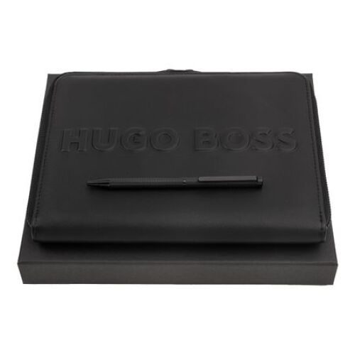 Zestaw upominkowy HUGO BOSS długopis i teczka A5 - HDM210A + HSM2764B Czarny HPBM276A 