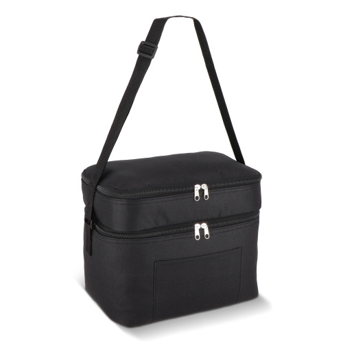 R-PET 600D Dwukomorowa torba chłodząca 30 x 20 x 24 cm 12L Czarny LT95393-N0002 