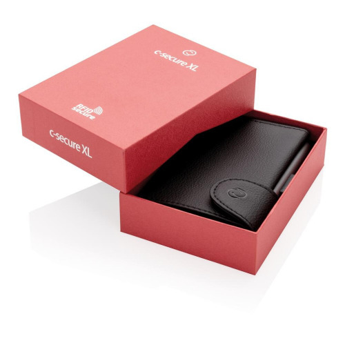 Portfel, etui na karty kredytowe C-Secure XL, ochrona RFID Czarny P850.531 (6)