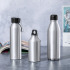 Butelka sportowa 400 ml z aluminium z recyklingu, z karabińczykiem srebrny V1065-32 (1) thumbnail