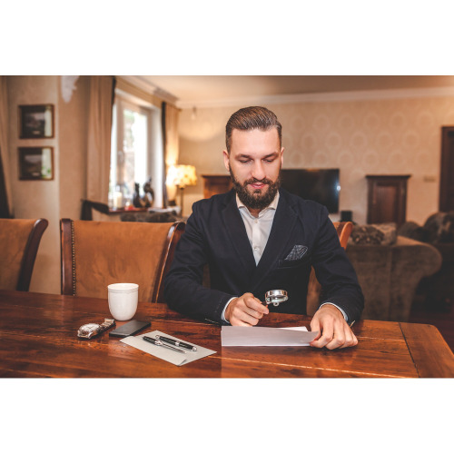 Zestaw piśmienny Mauro Conti, pióro kulkowe, lupa, nóż do otwierania listów Czarny V4841-03 (2)