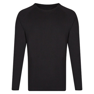 Koszulka z Długim Rękawem Raglanowa Unisex Bawełniana - Black & Black
