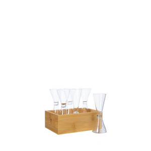 NATURE ZESTAW KIELISZKÓW Z TACĄ, 6-PCS