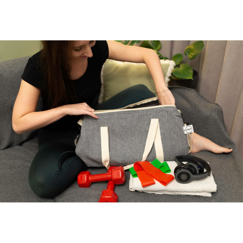 Torba sportowa, podróżna B'RIGHT z bawełny z recyklingu i poliestru z recyklingu | Asha Szary V7288-19 (1)