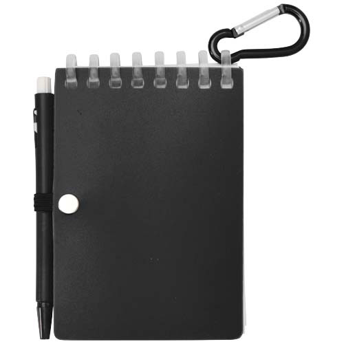 Lig Mini outdoorowy zestaw z notatnikiem w miękkiej okładce z tworzyw sztucznych pochodzących z recyklingu i długopisem (niebieski tusz) Czarny 10705190 (3)