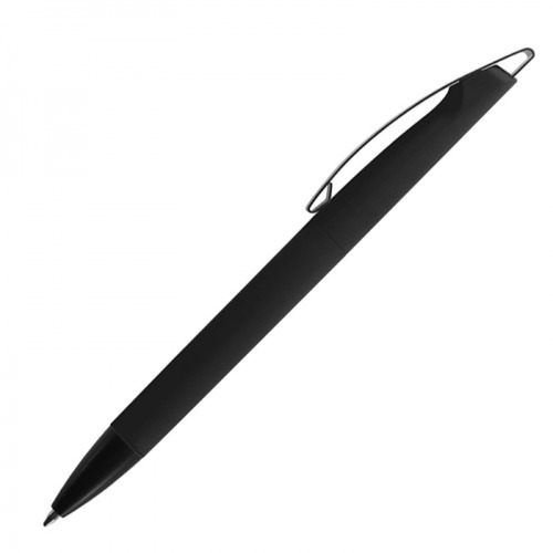 Długopis plastikowy soft touch BRESCIA Czarny 009903 (3)