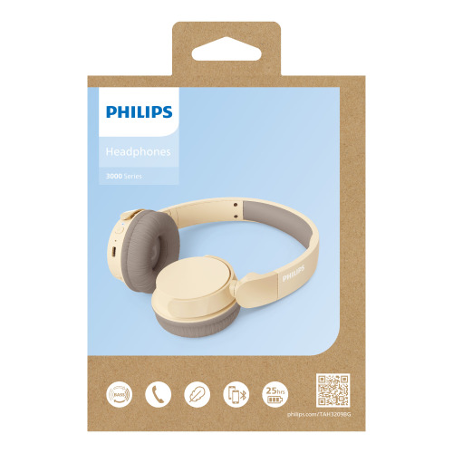 TAH3209 |Słuchawki nauszne Bluetooth Philips z 25-godzinnym czasem odtwarzania Beżowy LT42250-N0055 (1)