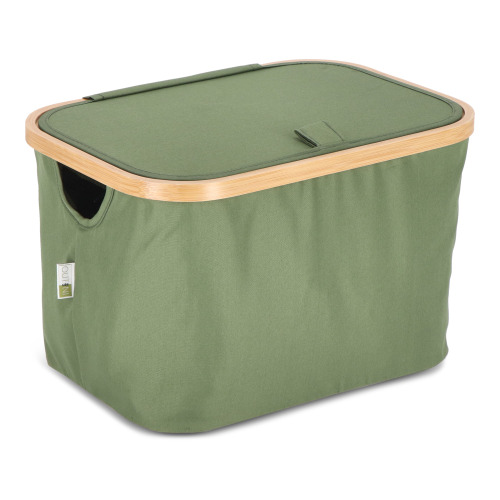 Składany kosz InSideOut z pokrywą Sogne 38 x 26 x 25cm rPET Oliwkowa zieleń LT57103-N0043 (2)