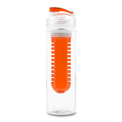 Bidon, butelka sportowa 650 ml z pojemnikiem na lód lub owoce pomarańczowy V9868-07 (3)
