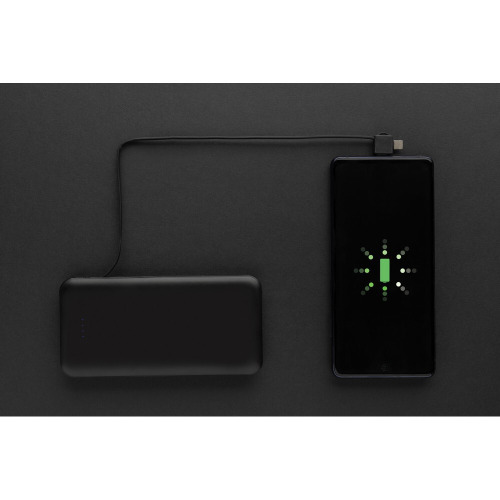 Power bank 10000 mAh Lockhart, zintegrowane kable Czarny P322.431 (8)
