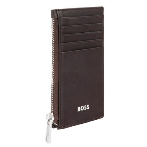 Portfel na karty z zamkiem Classic Smooth Black Brązowy HLK503Y (3)