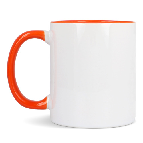 Kubek subli Oslo kolorowy w środku i uchwycie 300ml Biały / pomarańczowy LT51164-N0126 (1)