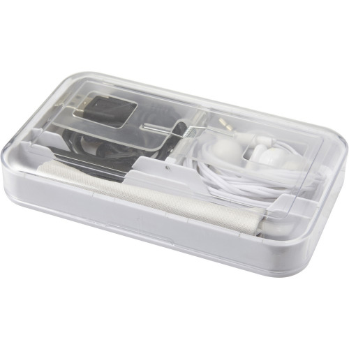 Touch pen, ściereczka, kabel USB, słuchawki Biały V9884-02 